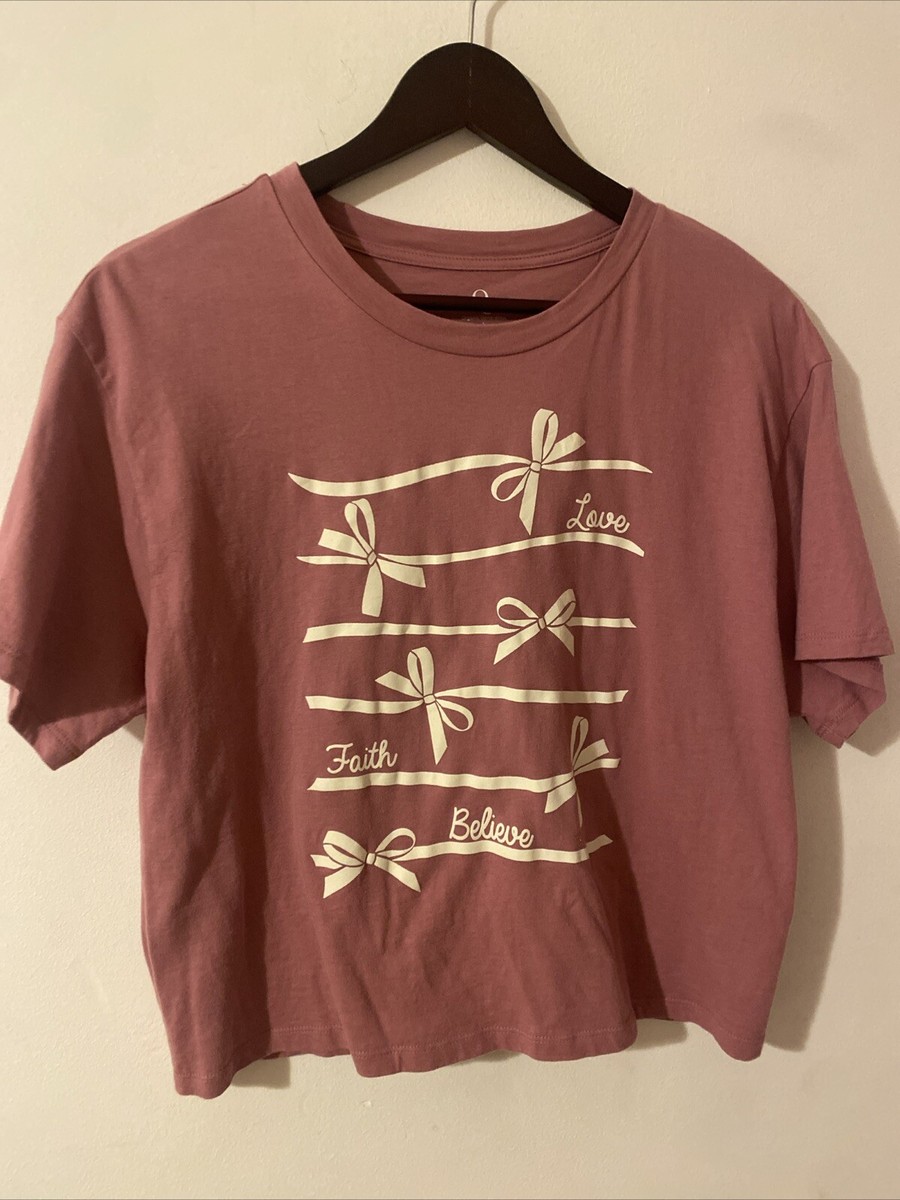 Organic Generation T-Shirt Women's Size L Cropped Love Faith