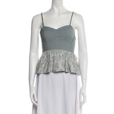 The Great Camelia Blue Tank Top Size Large Cropped Eyelet Festival NEW