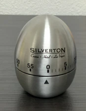 ⏲️ Home Kitchen Manual Stainless Steel Egg Shaped Rotating Cooking Timer🆕