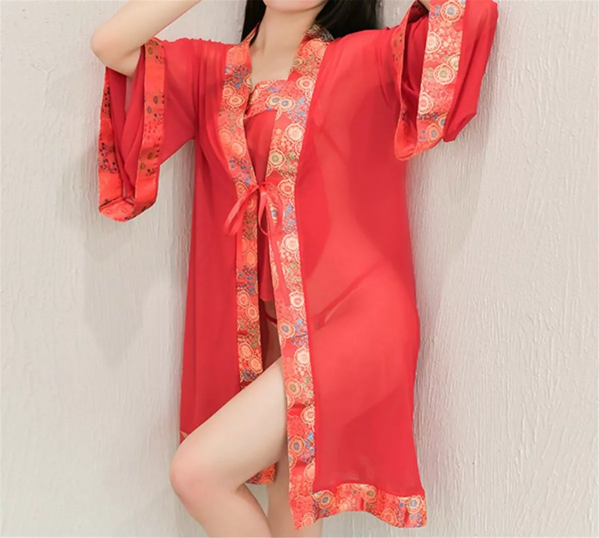 Red sleeping gown clearance