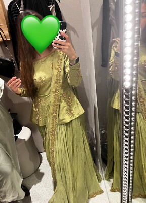 Lengha Saree - Sage Green (New) Indian Dress | eBay UK