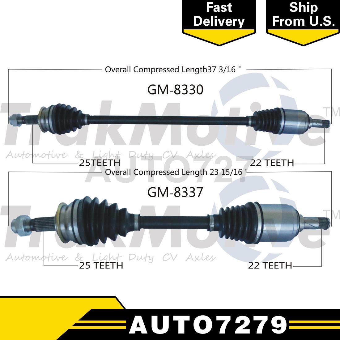 Pair Of Front CV Axle Shafts - For 2012-2018 Chevy Sonic 1.8L With Automatic Transmission (Left & Right) 10 thumbnail image