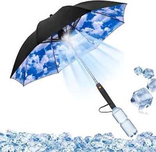 UV Blocking Umbrella with Fan 3 in 1 with Mister Sun Umbrella for Travel Fishing