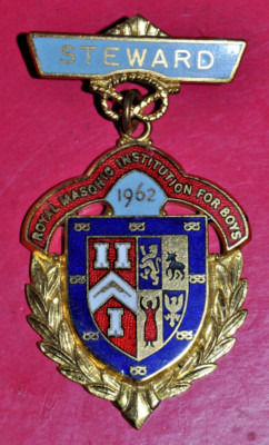 1962 Royal Masonic Institution for Boys Stewards Jewel RMIB *4