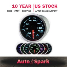 Universal 2 52mm 7 Color Led Electronic 140psi Fuel Pressure Gauge With Sensor