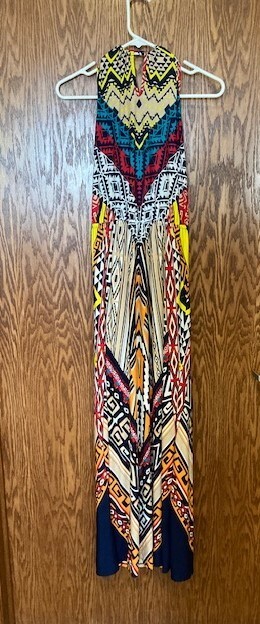 Sievercute  Maxi Dress Halter Style -  Multi Color - Size Medium- New with Tags-image