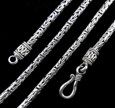  2.5MM Handmade Solid 925 Sterling Silver Balinese BYZANTINE Chain Necklace Bali