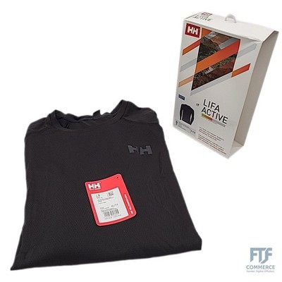 Helly Hansen Herren XL Lifa Active Stripe Crew, Schwarz, XL