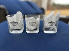 Jack Daniels 1913 (1) & 1914 (2) Highest Gold Medal Rocks Glasses, Lot Of 3