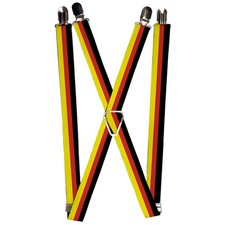  Suspenders - 1.0  - Stripes Black/Red/Yellow ACC NEW