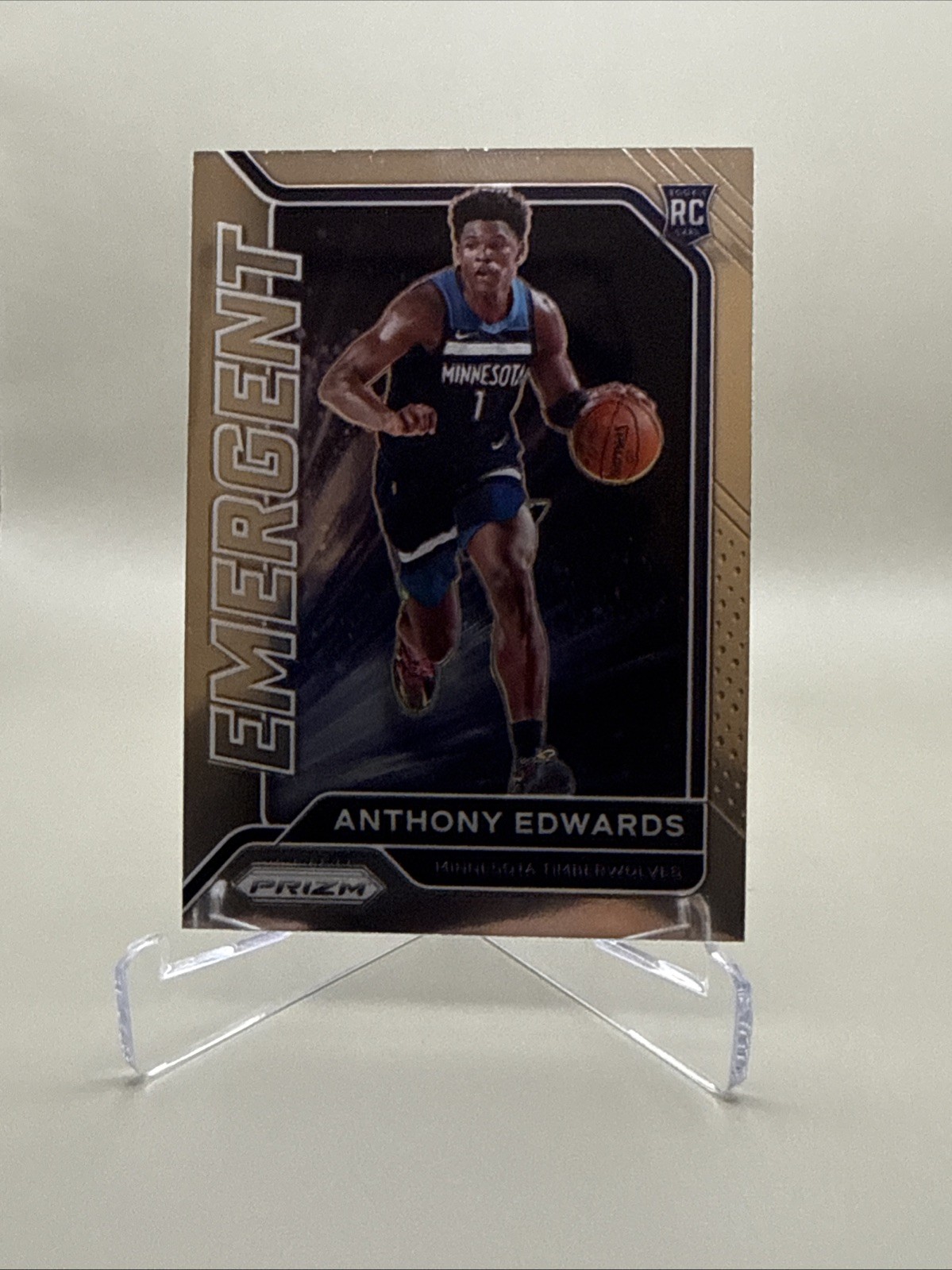 ANTHONY EDWARDS 2020-21 PRIZM " EMERGENT " ROOKIE RC #3 $25.00 TIMBERWOLVES MINT