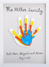 Clear Family Handprint Frame, DIY Art Print Keepsake, Home Decor, Gift for New a