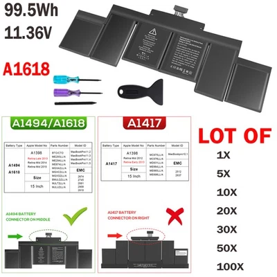 🧡LOT A1618 A1494 Battery For Apple MacBook Pro 15” Retina A1398 Mid 2015 99.5Wh - Image 1 of 4
