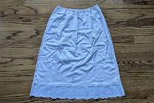 Vtg JCPenney Antron Nylon Half Slip Small Silver/Purple/Blue 1980s Silky Lace