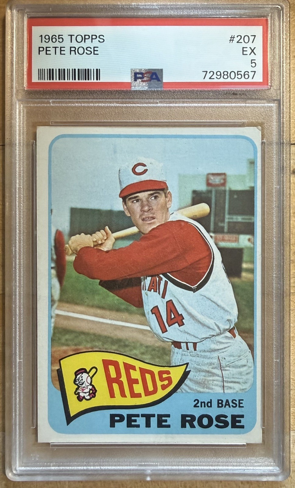 1965 Topps #207 Pete Rose Reds PSA 5 Cincinnati Reds🔥