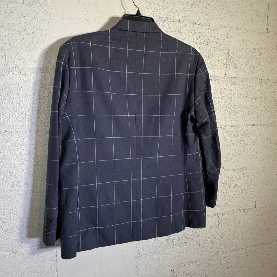 Stafford классический крой окна боли льняной смеси спортивное пальто, синий 42Short, $200 - Изображение 4 из 4