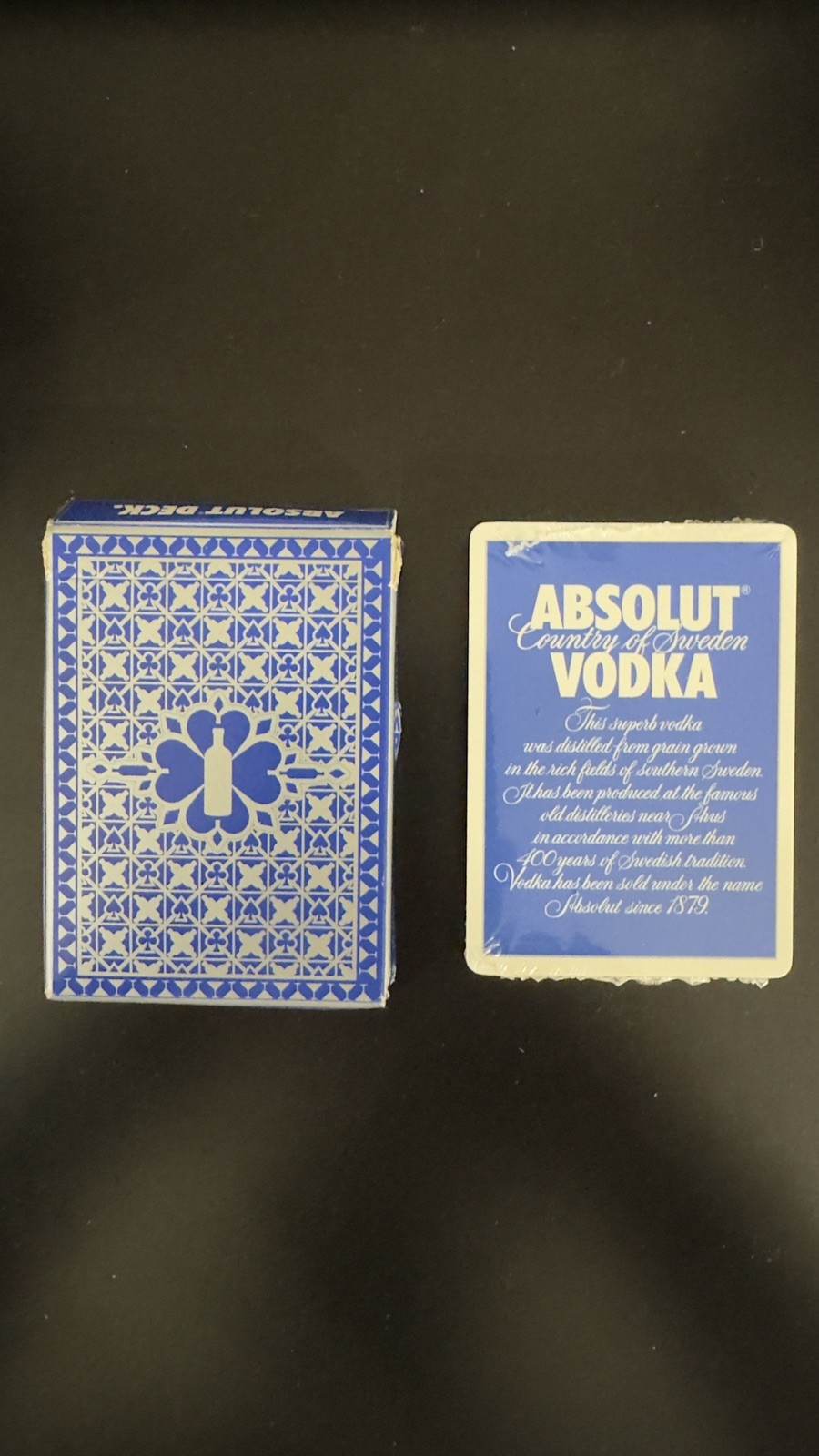 Absolut Vodka Playing Cards Deck 10 Drink Recipes Box Open/Cards New & Sealed