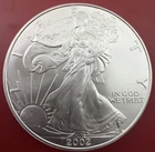 New Listing2002 American Silver Eagle $1 One Ounce .999 Fine Silver BU Premium Year