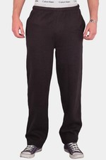 Mens Fleece Jogging Bottoms Open Hem Tracksuit Sweatpants Gym Workout Trousers
