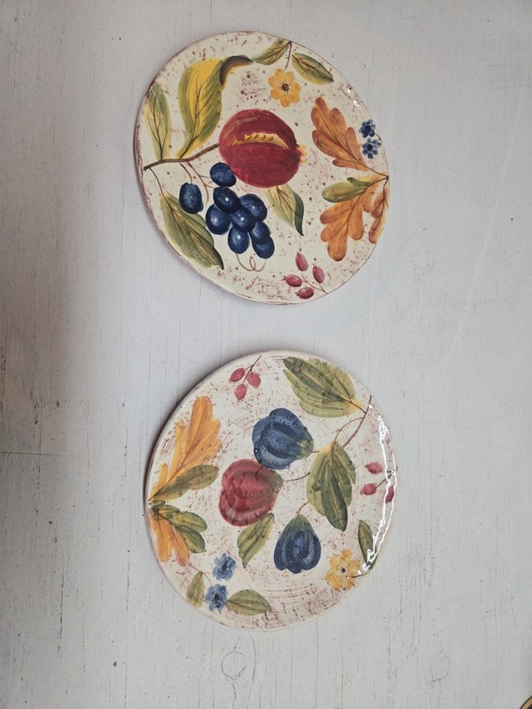 2 Certified International Fruit Plates 9in