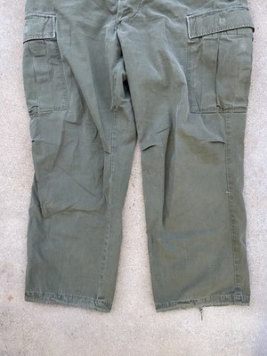 1960s Jungle Fatigue Pants OG-107 Poplin Vietnam 60s Large
