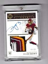 2021 Panini Encased Rookie Cap Patch Auto Dyami Brown RC 09/10