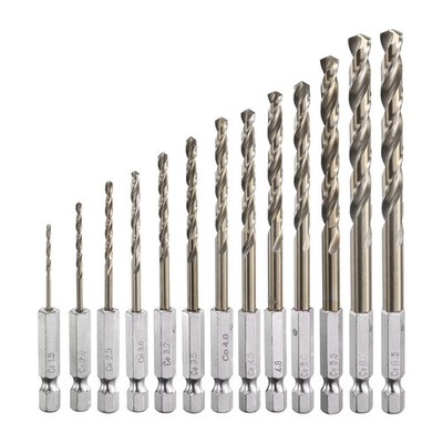 M35 High Speed Steel Cobalt Twist Drill Bit Set 1.5mm-6.5mm 1/4'' Hex Shank