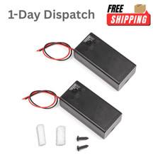 LampVPath 2 Pack 9V Battery Holder Case Enclosure with ON/OFF Switch  Wire Lead