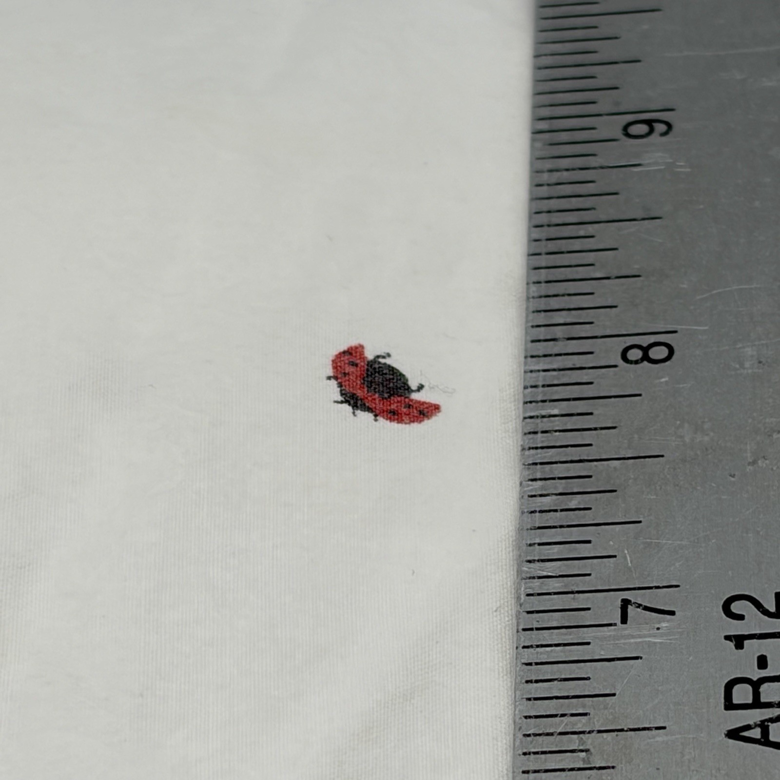 Ralph Lauren Red Ladybug White Twin Fitted Sheet Gently Used