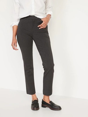 Old Navy High-Waisted Pixie Straight Pants Dark Heather Gray size 2