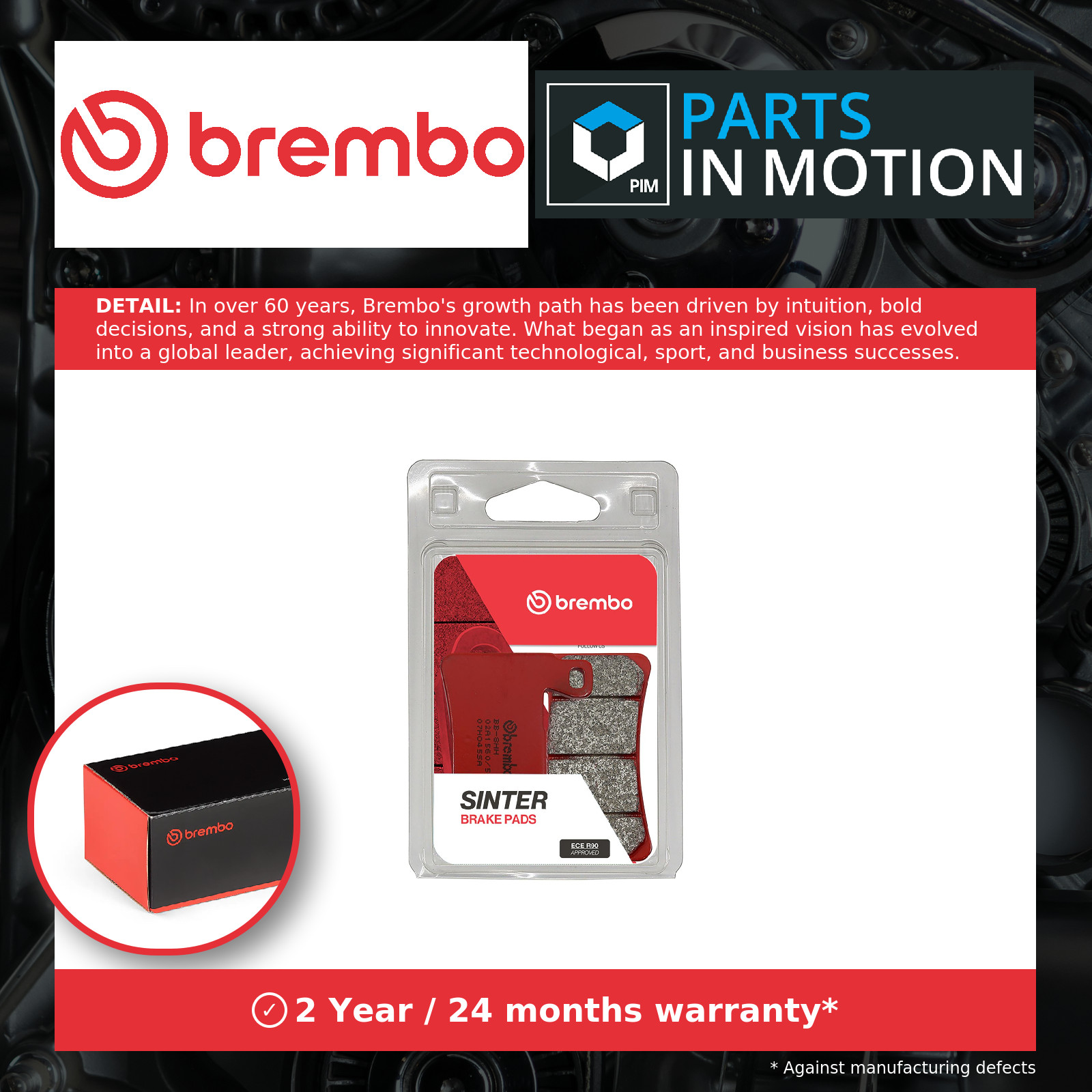 SA brake pad Fits Hyosung GD 250 N 2014-2017 Brembo 07HO45SA Front Sintered - Image 70