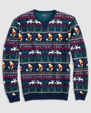 johnnie-O Cheers 'n' Beers Holiday Crewneck Sweater Twilight