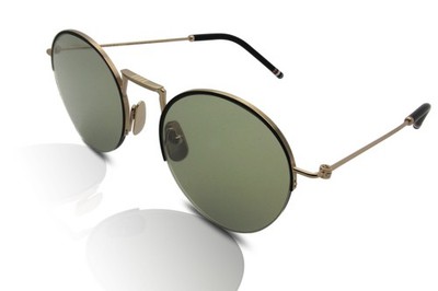 Thom Browne TBS118 Sonnenbrille 02 Weiß Gold/Schwarz Eisen/Grau