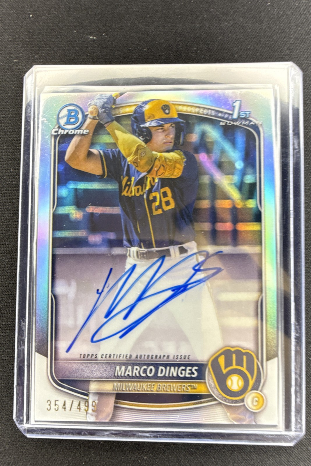 2025 Bowman Chrome - Prospect Auto, Marco Dinges #CPA-MD Refractor /499 (AU, RC)