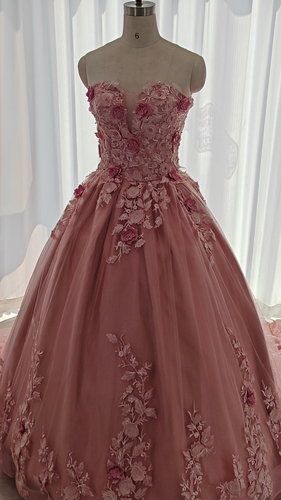 Flieder Herzausschnitt Quinceanera Kleider Ballkleid 3D Blumen süß 15 16 Ballkleid - Video 1 von 1