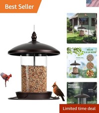 Weatherproof Hanging Bird Feeder - 3.0LB Capacity for Cardinals  Finches