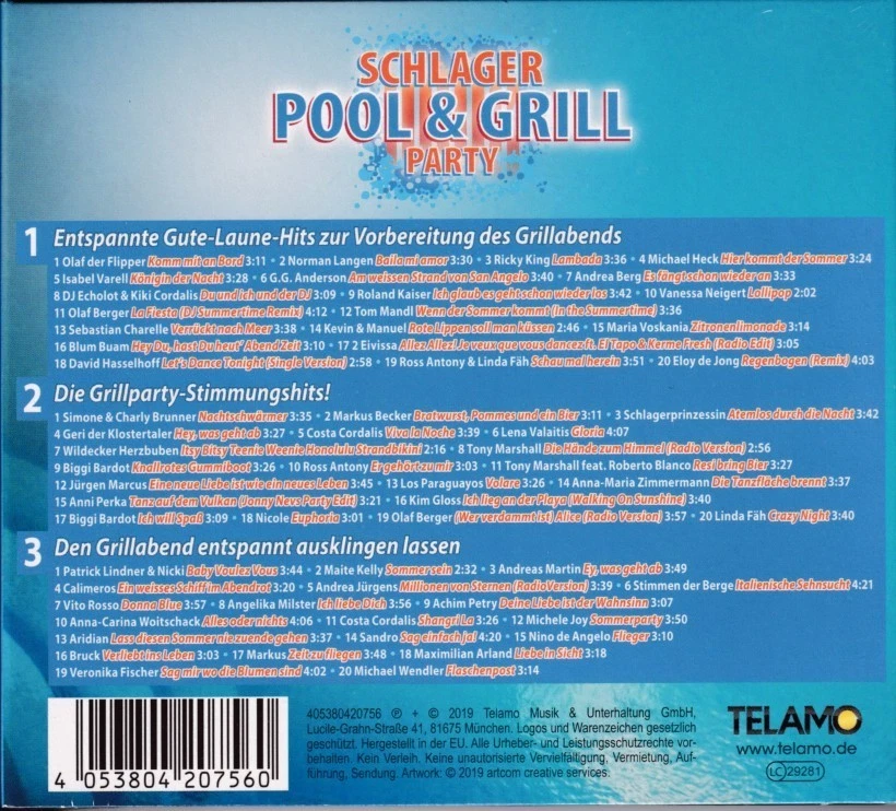 Schlager Pool & Grill Party / 60 Songs (NEU/OVP, 3 CDs) - Bild 2 von 2