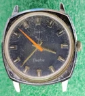 C1553 mens Timex Electric Orange Second Hand Movement Vintage Watch Parts lot