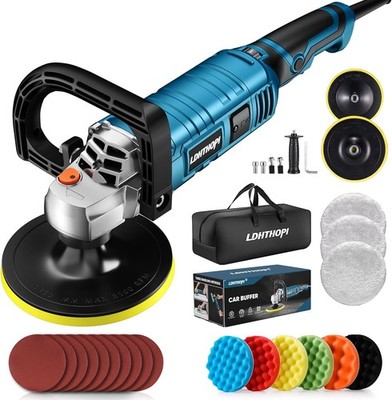 Pulidora Rotativa 1600W 7''/6'' con Velocidad Variable 1000-3500 RPM