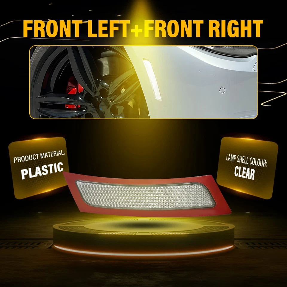 Side Marker Lights For BMW F10 535i 550i 11-16 Front Bumper 63147203266 2-20x - Image 4 of 4