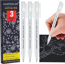 White Gel Pens, 1.0Mm Fine Point Opaque Archival Ink Pen for Black Paper Drawing