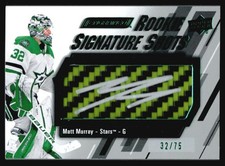 2023-24 Rookie Signature Shots MATT MURRAY Rookie Auto Green Stick /75