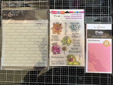 ALTENEW  STAMPENDOUS BUNDLE - 3D Embossing folder, stamps  cardstock - NEW