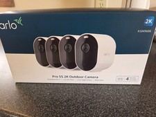 4x Arlo Pro 5S 2K Spotlight Camera Wireless Home Security Cams w/ Base Hub Solar