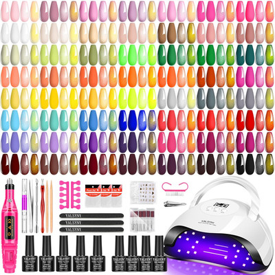 Gel Nail Polish Kit with Nail Lamp, Gel Nail Kit 55 Colors with Base Matte&Gloss