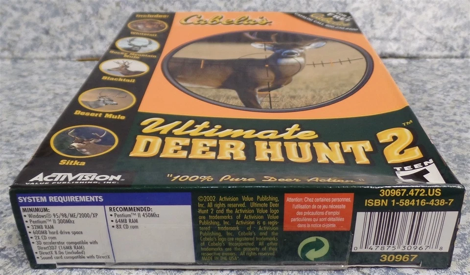 Video Game PC Cabelas Ultimate Deer Hunt 2 Two 2002 #2 NEW SEALED BOX - Image 3 of 4