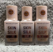 3x Makeup Revolution Skin Silk Radiant Satin Serum Foundation F12.7NC