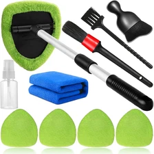 10Pcs Windshield Cleaning Tool inside Car Window Cleaner Wash Kit with 4 Reusabl