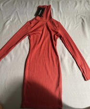 Turtleneck Bodycon Dress With Sleeves, Size UK 10