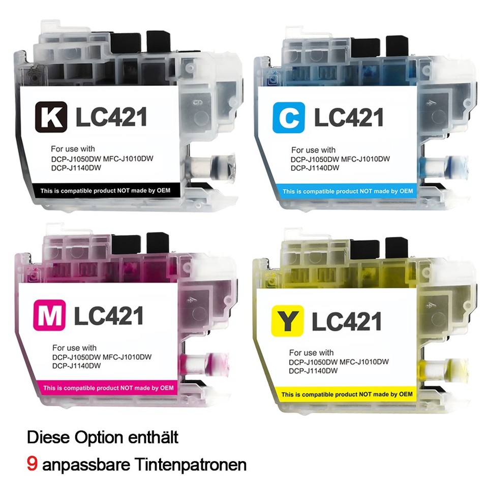 5x Kompatible Druckerpatronen Für Brother DCP-J 4120/562 – LC-223 CMYK, Inkl. Schwarz, Cyan, Magenta, Gelb
